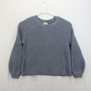 UpWest Knit Sweater Gray Women's Large Balloon Sleeves Chunky